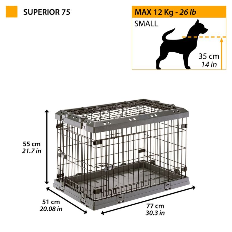 FERPLAST Superior 75 - dog cage - 77 x 51 x 55 cm Dla psa/Klatki i transportery (dla psów) Your Sports Performance