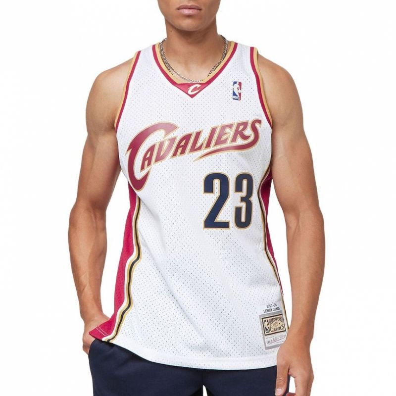 Mitchell &amp; Ness NBA Swingman Jersey Cavaliers 03 Lebron James M SMJYCP19209-CCAWHIT03LJA Clothing/Lifestyle/T-shirts/Mitchell & Ness Your Sports Performance