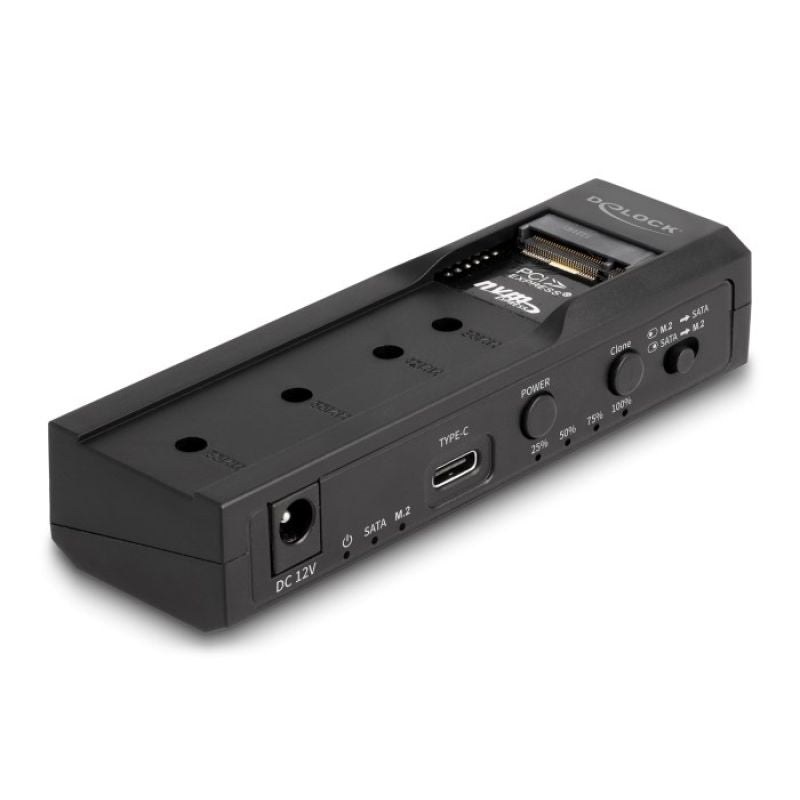 Delock - Memory Controller - Clone Function - 2.5", 3.5", M.2 (6.4 cm, 8.9 cm) - M.2 Card (PCIe NVMe and SATA) / SATA SSD - USB-C 3.2 (Gen 2x1) Kable i adaptery/Adaptery, przejściówki Your Sports Performance