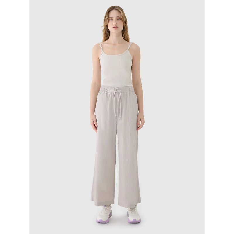 Women's casual wide-leg trousers 4F 4FWSS25TTROF1012-83S *Kategoria tymczasowa Your Sports Performance