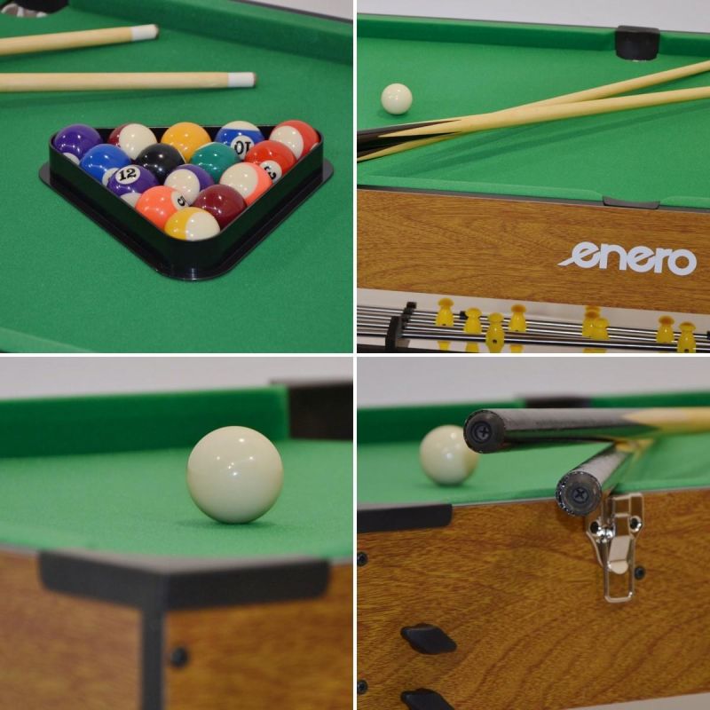 3-in-1 WOODEN TABLE FOR FOOTBALL, BILLIARDS, AIR HOOKUP 121x61x81CM Accessories Your Sports Performance