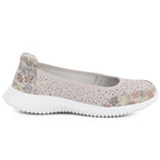 Women's leather openwork shoes in beige S.Barski 7035 S.Barski