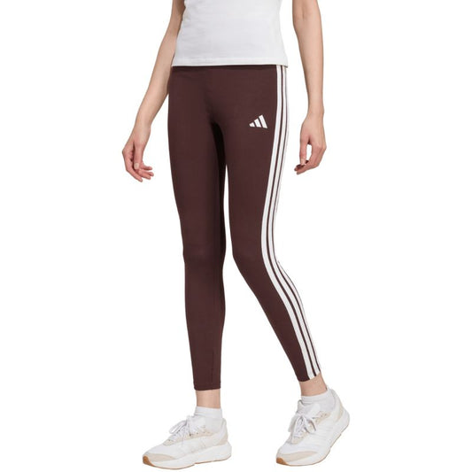 Women's adidas Essentials 3-Stripes Cotton Leggings Brown JY3177 In preparation Adidas