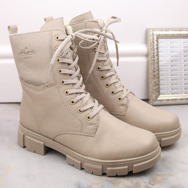 Comfortable insulated leather boots Rieker W RKR613, beige Footwear/Outdoor/Rieker Your Sports Performance