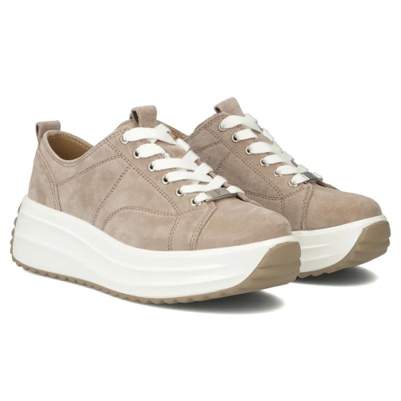 Beige women's leather platform shoes Filippo DP6795 To be categorized Your Sports Performance