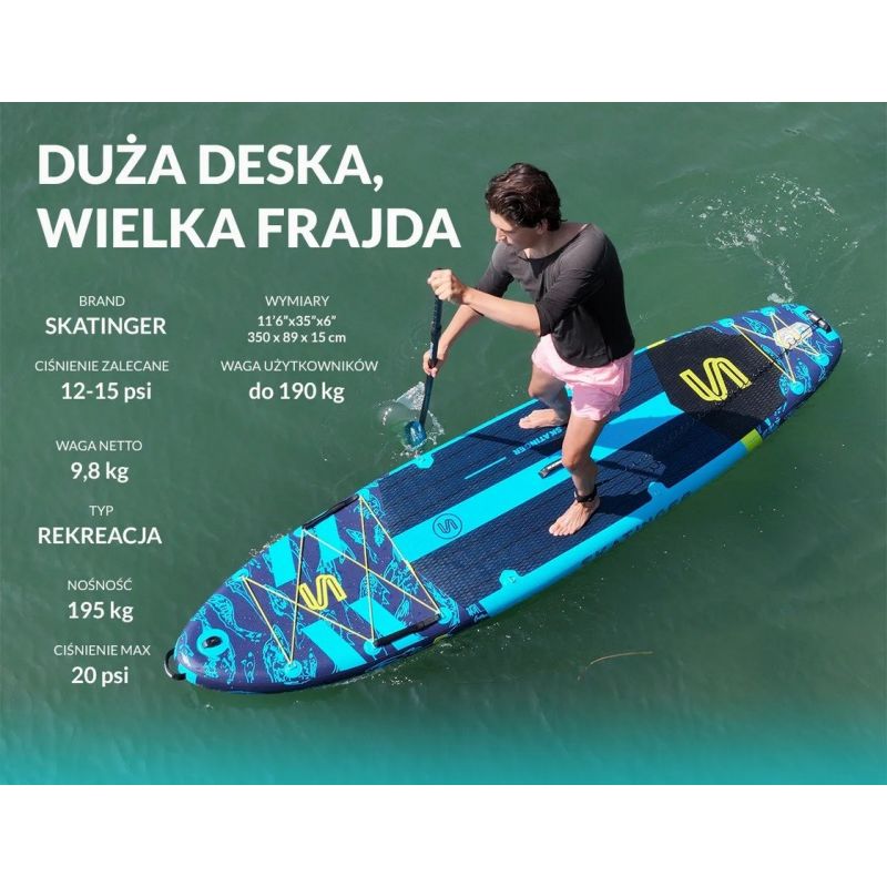 SUP board SKATINGER Asiaticus 350x89x15 cm Yoga Import z Action/Nad wodę/Deski Your Sports Performance