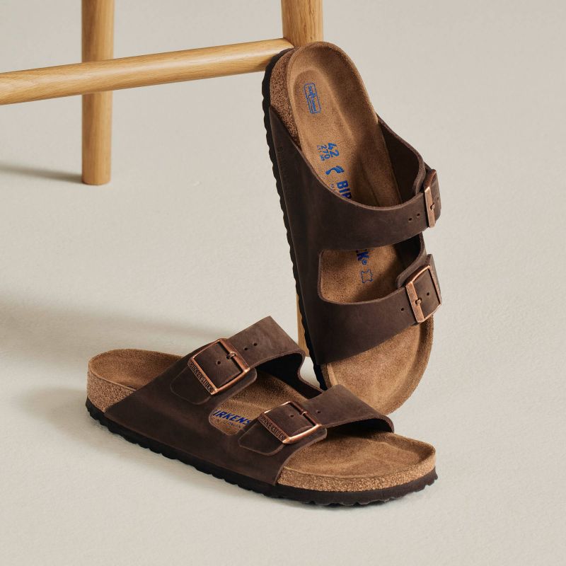 Birkenstock Arizona Soft Footbed Oiled Leather Habana Narrow Women's Slides (0452763) Footwear/Lifestyle/Brinkenstock/Klapki/chodaki Birkenstock