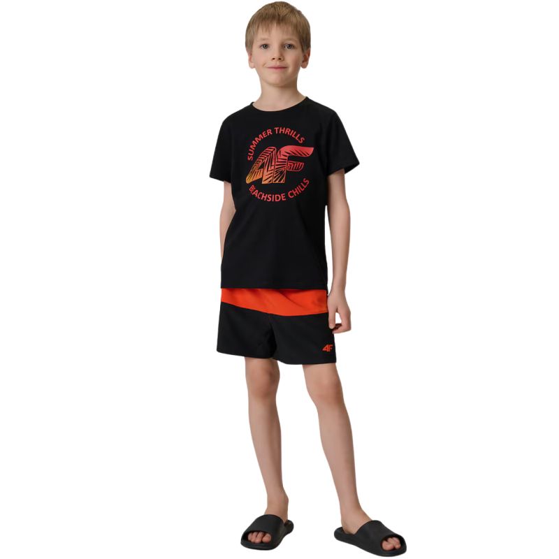Boy's T-shirt 4F M3284 deep black 4FJWSS26TTSHM3284 20S