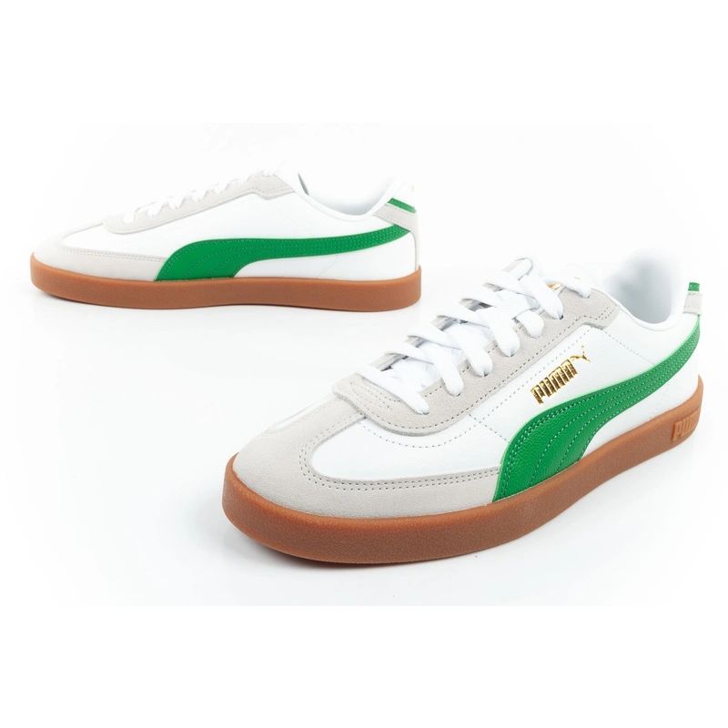 Puma Club II Era men's sports shoes sneakers leather white gray green Puma
