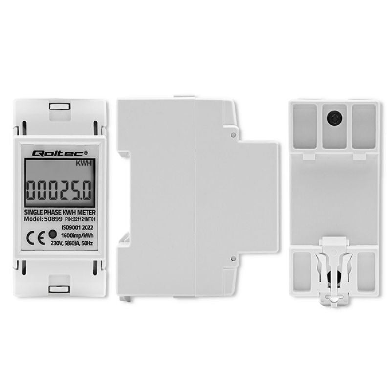 QOLTEC SINGLE-PHASE ENERGY CONSUMPTION METER FOR DIN RAIL | 230V | LCD | 2P Aparaty elektryczne/Liczniki energii Your Sports Performance