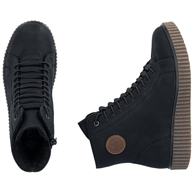 Women's insulated platform ankle boots black Rieker Y4308-00
