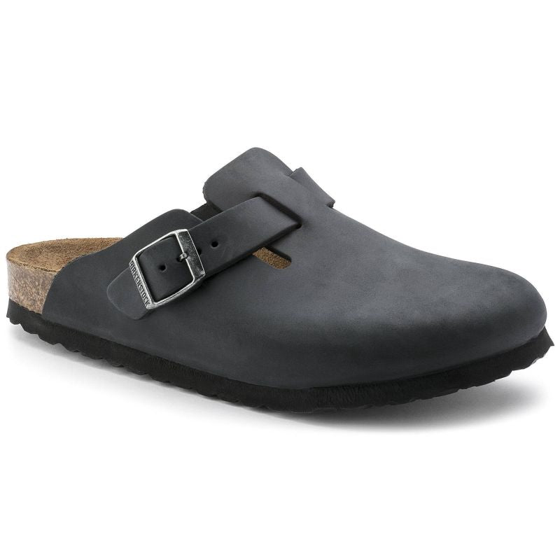 Birkenstock Boston Black women's/men's clogs, oiled leather, narrow slippers (0059463) In preparation Your Sports Performance
