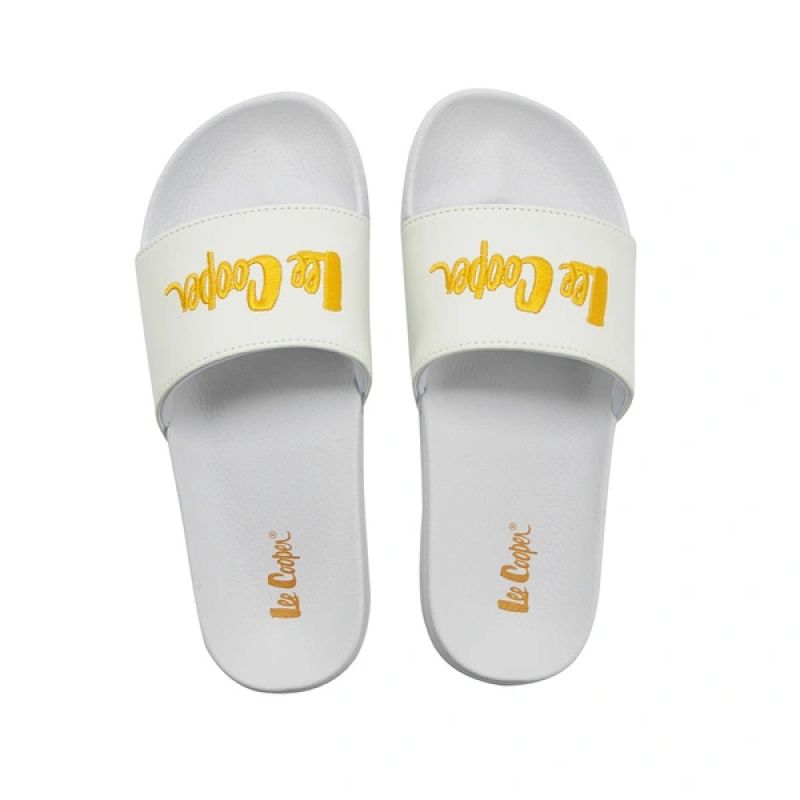 Lee Cooper women's sports shoes slip-on slippers comfortable lightweight white yellow Lee Cooper