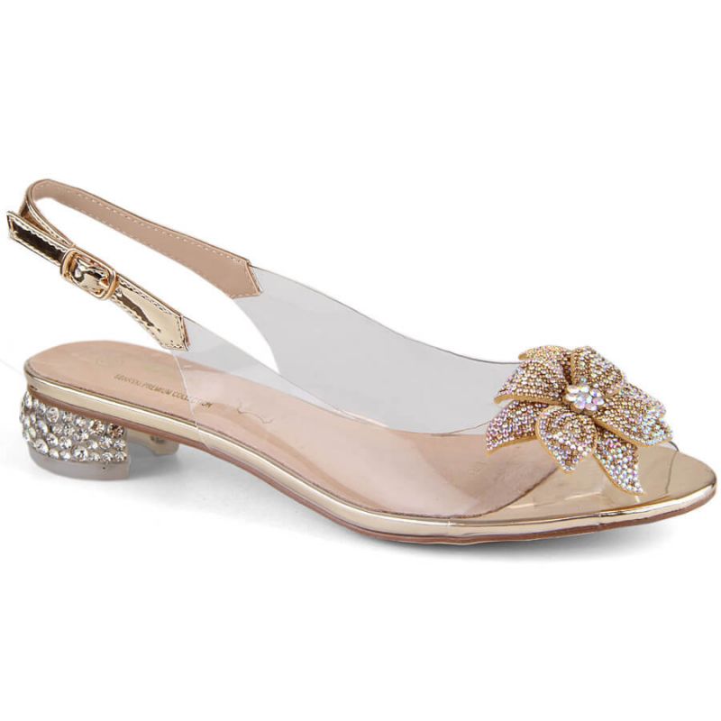 Transparent S.Barski W OLI248C gold sandals Footwear/Lifestyle/S.Barski Your Sports Performance