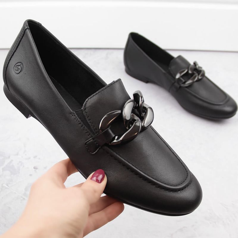 Comfortable leather shoes with a chain Remonte W RKR645, black Footwear/Lifestyle/Rieker Your Sports Performance