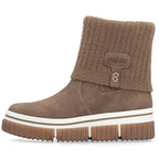 Brown women's ankle boots with a sock, Rieker Y6350-24