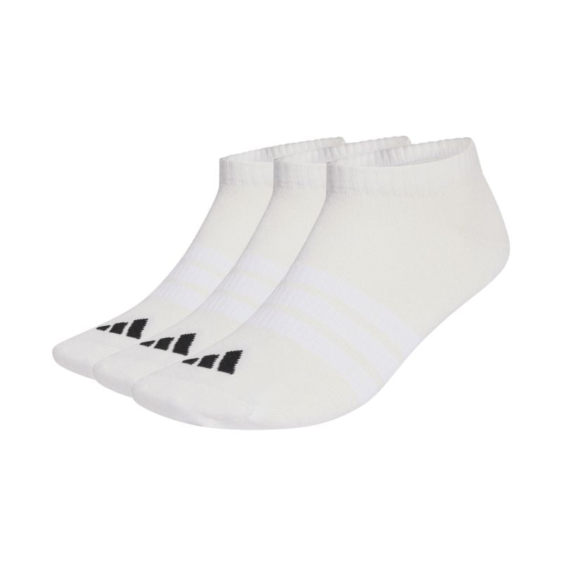 adidas Thin&Light Essentials Low Cut Socks, 3-Pack, White JZ0533