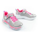 Skechers S Lights LED Children's Velcro Shoes for Girls Gray Skechers