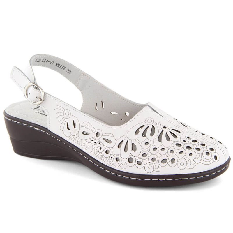 Comfortable women's leather sandals with openwork white T.Sokolski L26-27 T.Sokolski