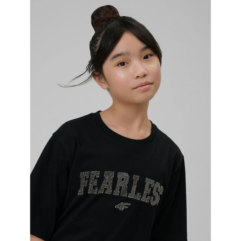 Loose T-shirt with print for girls 4F 4FJRSS26TTSHF3453-20S 4f