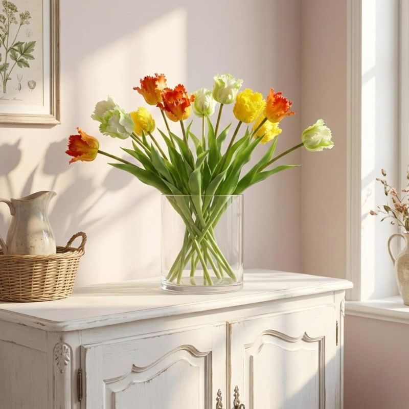 WHITE TULIP 38CM LIFE-LIKE SPRING DECORATION Home and Garden/Equipment Your Sports Performance
