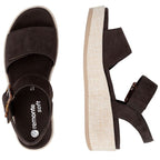 Women's brown leather wedge sandals Remonte by Rieker D1N54-25 Rieker