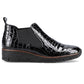 Rieker W R474 snakeskin leather ankle boots black