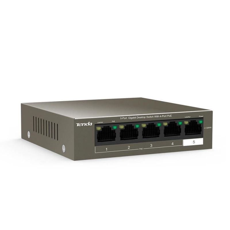 PoE switch Tenda TEG1105P-4-63W (5x 10/100/1000Mbps) Komunikacja i łączność/Switch-e Your Sports Performance