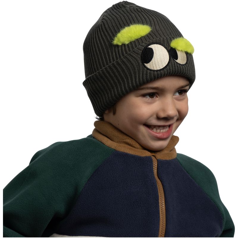 BUFF KNITTED BEANIE FUN EYES BEETLE GREEN Kids’ Hat