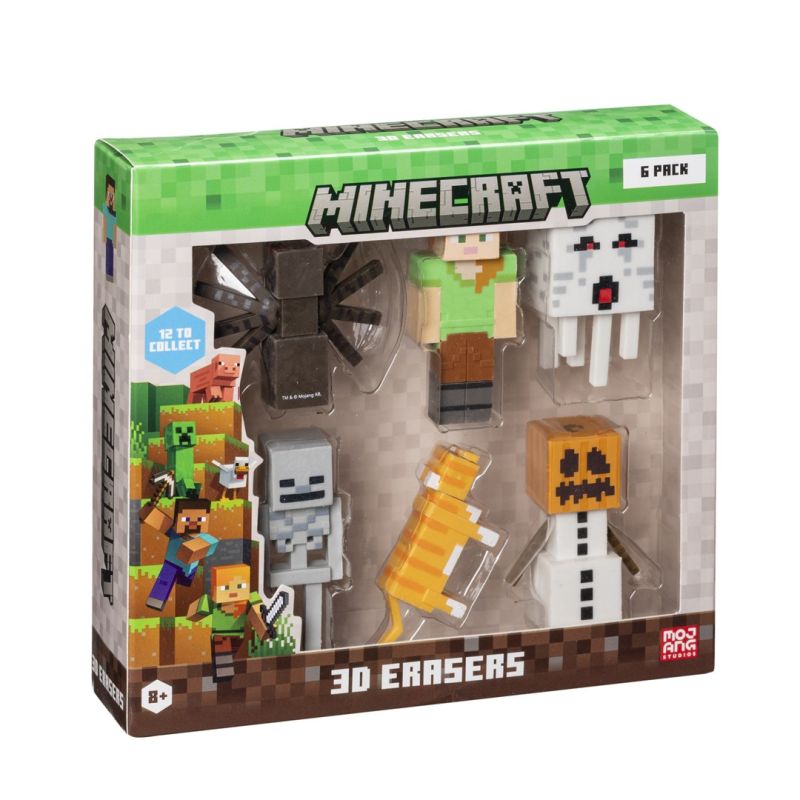 MINECRAFT 3D ERASERS - 6 PACK DELUXE BOX VER.B (Gry i zabawki) Figurki/Kolekcjonerskie Your Sports Performance