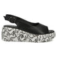 Women's leather wedge sandals, black, Filippo DS7580