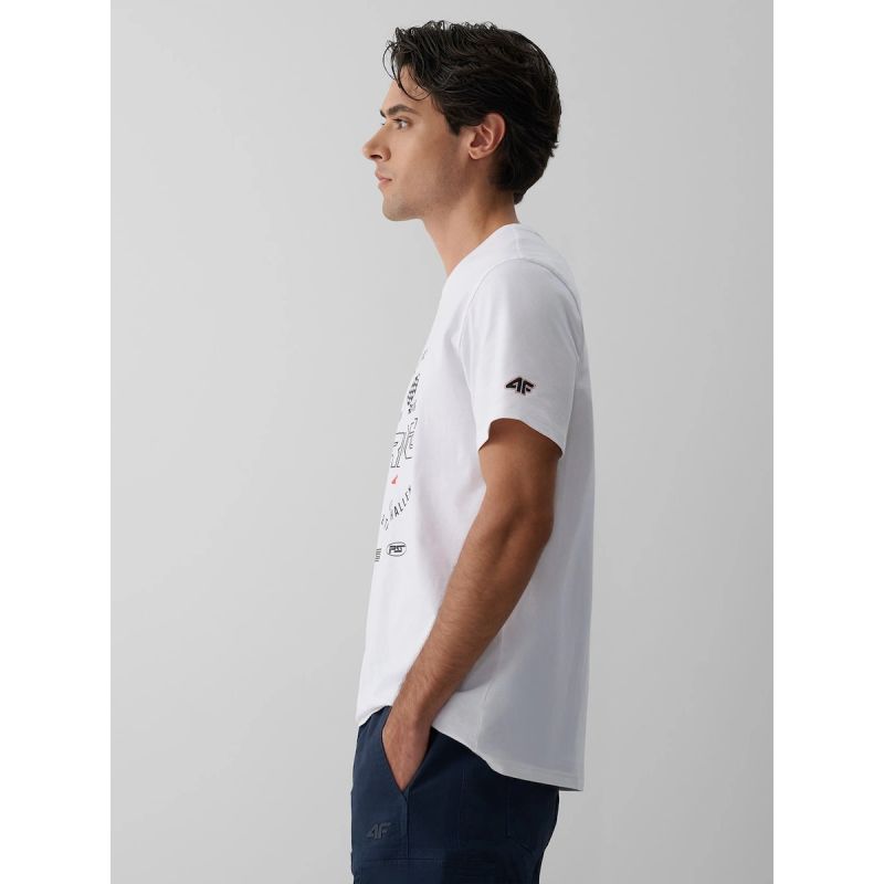 Men's regular printed T-shirt 4F 4FRAW26TTSHM4470-10S