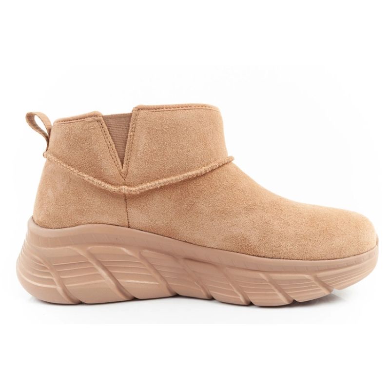 Skechers women's winter boots, insulated leather ankle boots, brown Skechers