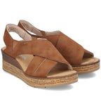 Comfortable women's wedge sandals, brown, Rieker 63782-24 Rieker