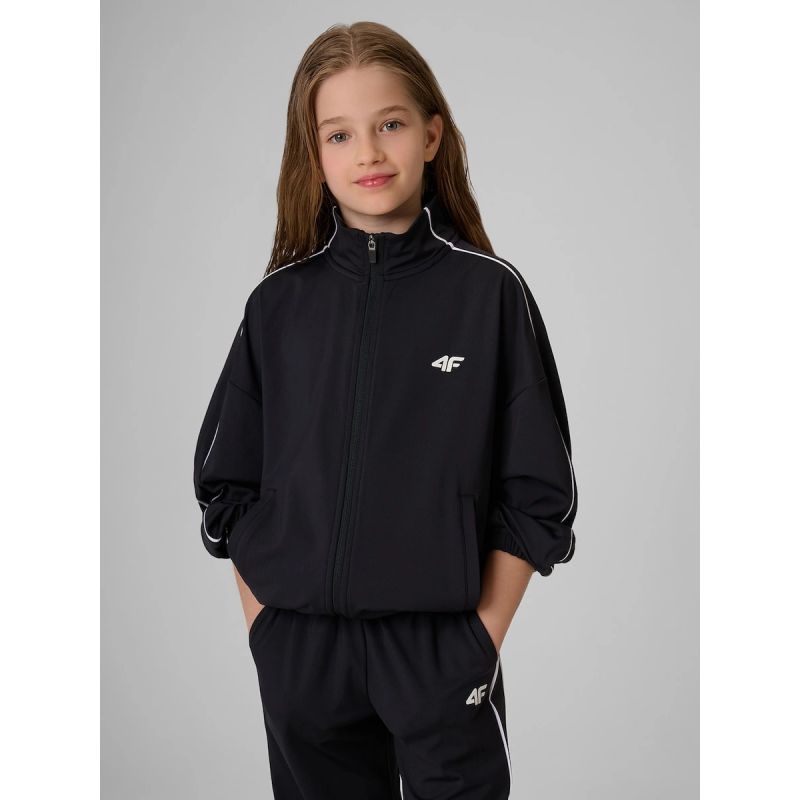 Girls' loose sports sweatshirt without hood 4F 4FJRSS26TSWSF3057-20S