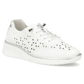 Women's leather openwork shoes, white Filippo DP6714 Filippo