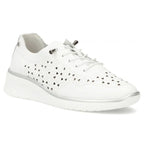 Women's leather openwork shoes, white Filippo DP6714 Filippo