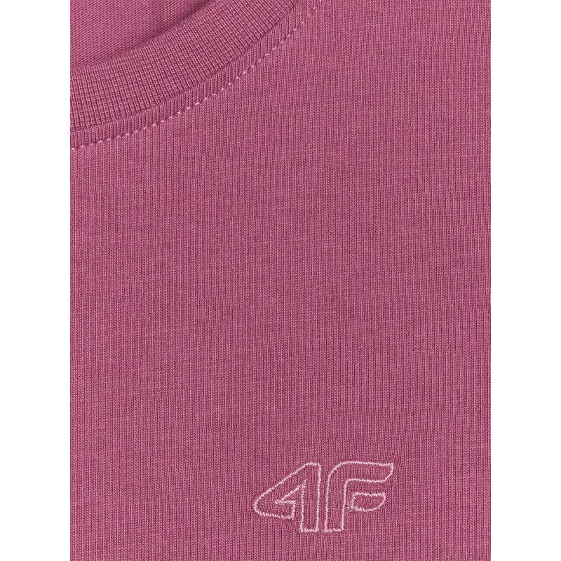 Girls' regular-fit plain T-shirt 4F 4FJRAW25TTSHF3233-50S