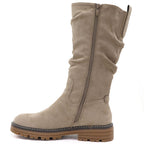 Women's warm, crinkled suede boots, beige M.Daszyński SA259-3