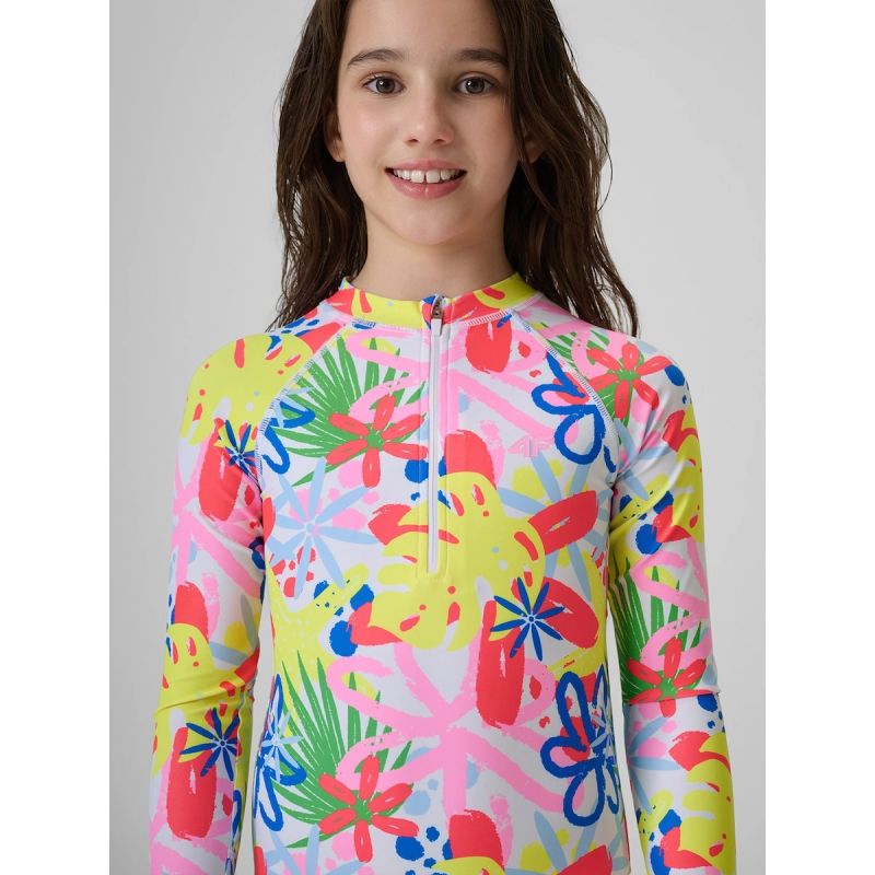Girls' one-piece swimsuit with UPF50+ filter 4F 4FJRSS26USWSF144-92A