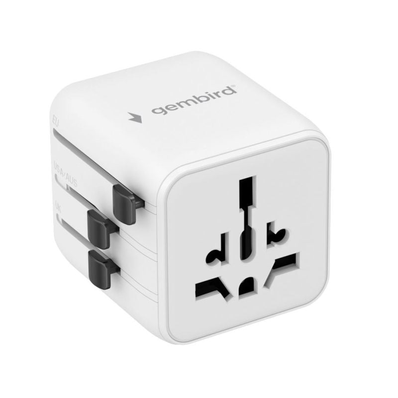 GEMBIRD UNIVERSAL TRAVEL ADAPTER WHITE Kable i adaptery/Adaptery, przejściówki Your Sports Performance