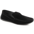 Men's Suede Slip-On Loafers with Openwork Black News 4873 Footwear Your Sports Performance