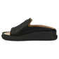 Women's leather wedge sandals, black, Filippo DK7758