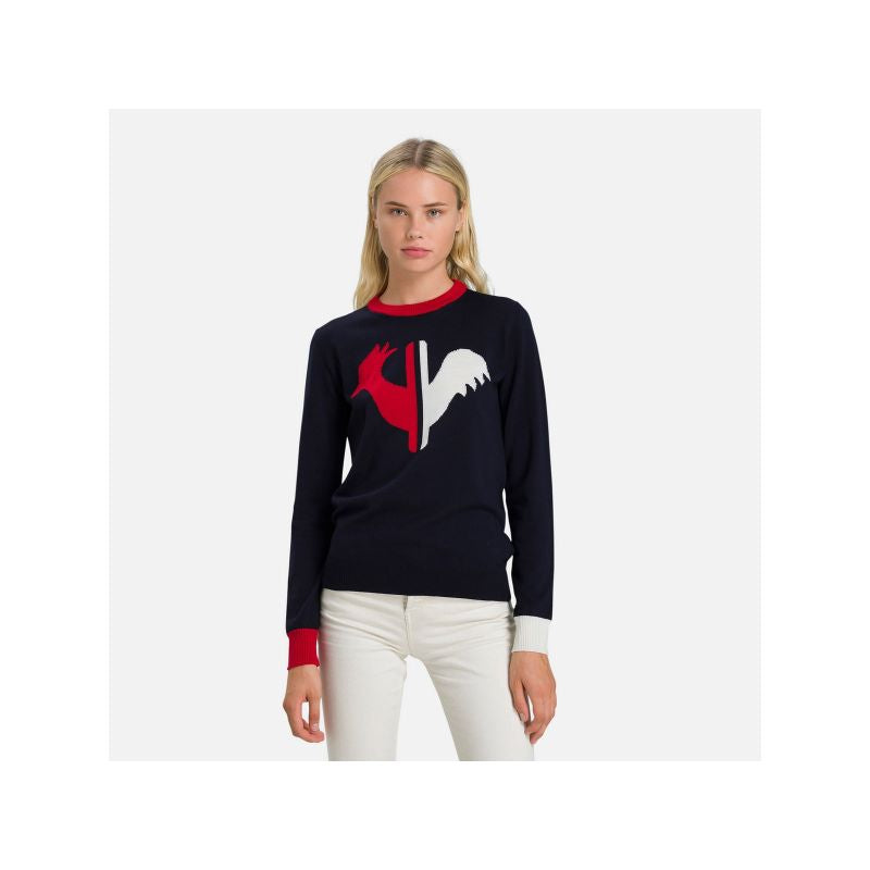 ROSSIGNOL W Alya Round Neck Sweater Navy Blue Import z PMSport Your Sports Performance