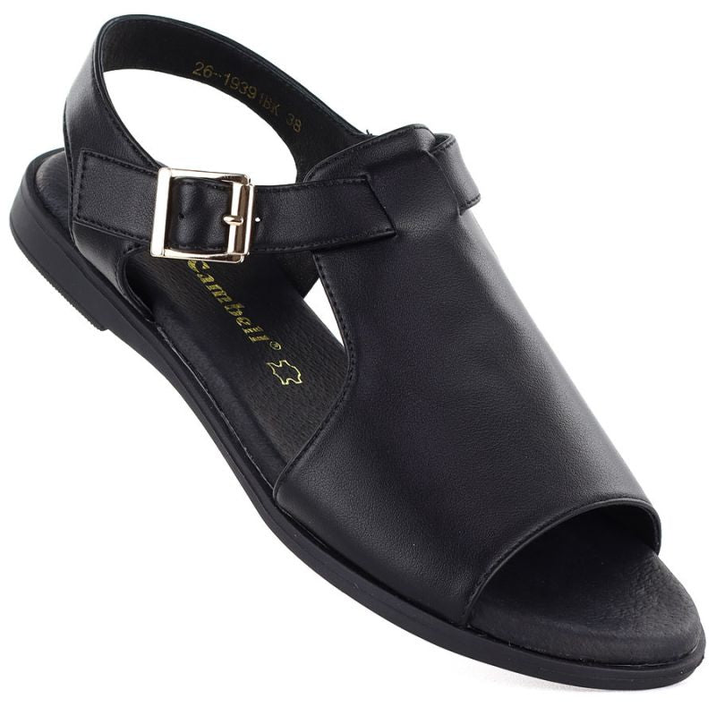 Women's black leather sandals Cambell 19391 Cambell