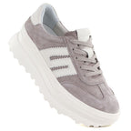 Women's beige leather platform shoes Vinceza 79614 Vinceza