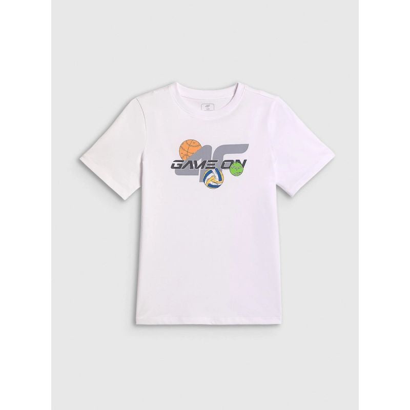 Boys' regular-fit printed T-shirt 4F 4FJRAW26TTSHM4346-10S