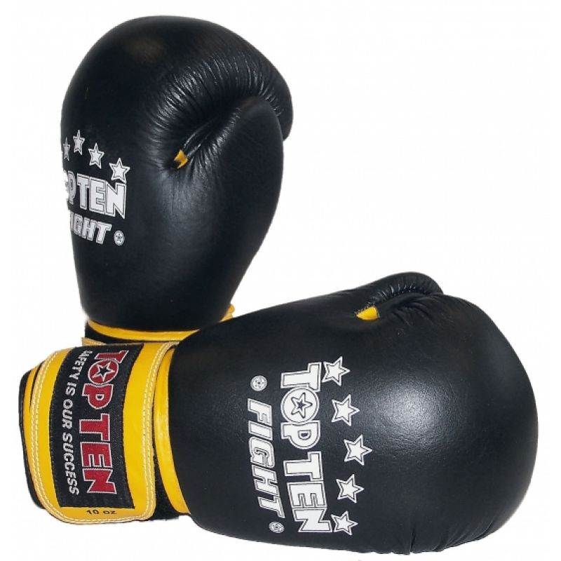 (W) TOP TEN FIGHT RTT-2 Boxing Gloves 10 oz Black and Yellow In preparation Your Sports Performance