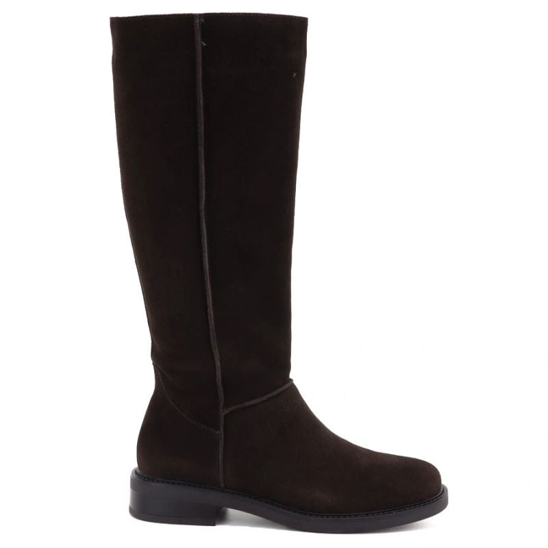 Women’s chocolate-brown leather officer boots Sergio Leone KZ-27-S