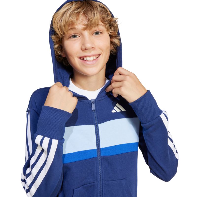 adidas Seasonal Essentials Tiberio 3-Stripes French Terry Tracksuit for Kids Navy Blue JI6035 In preparation Adidas